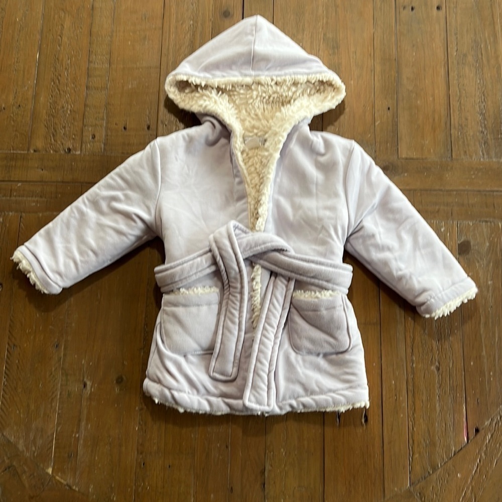 Restoration hardware baby luxe sherpa lilac bath robe